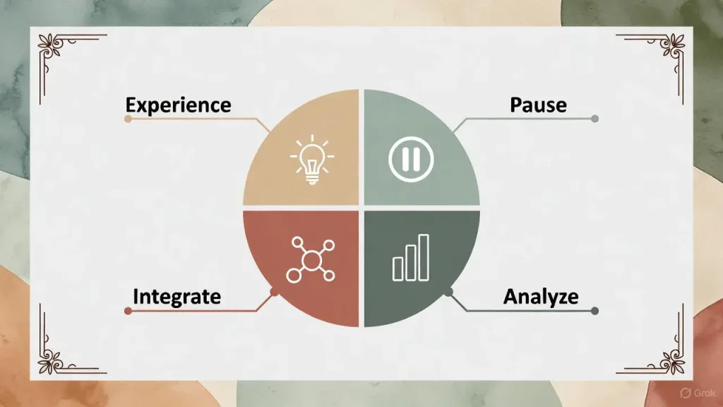 Cycle of growth infographic for 2025 year in review process.
