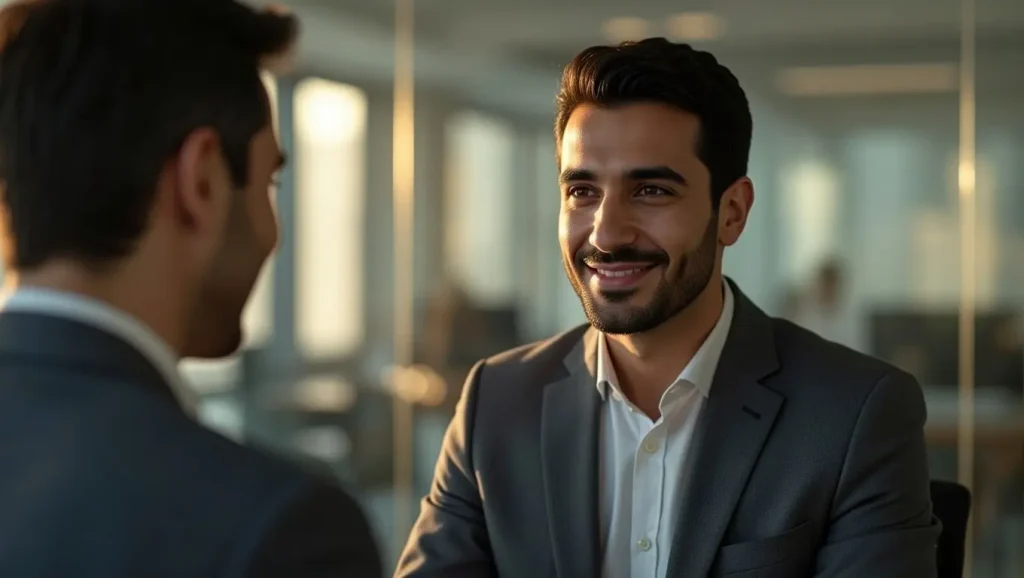 A professional woman demonstrating Emotional Intelligence at Work by actively listening to a colleague.