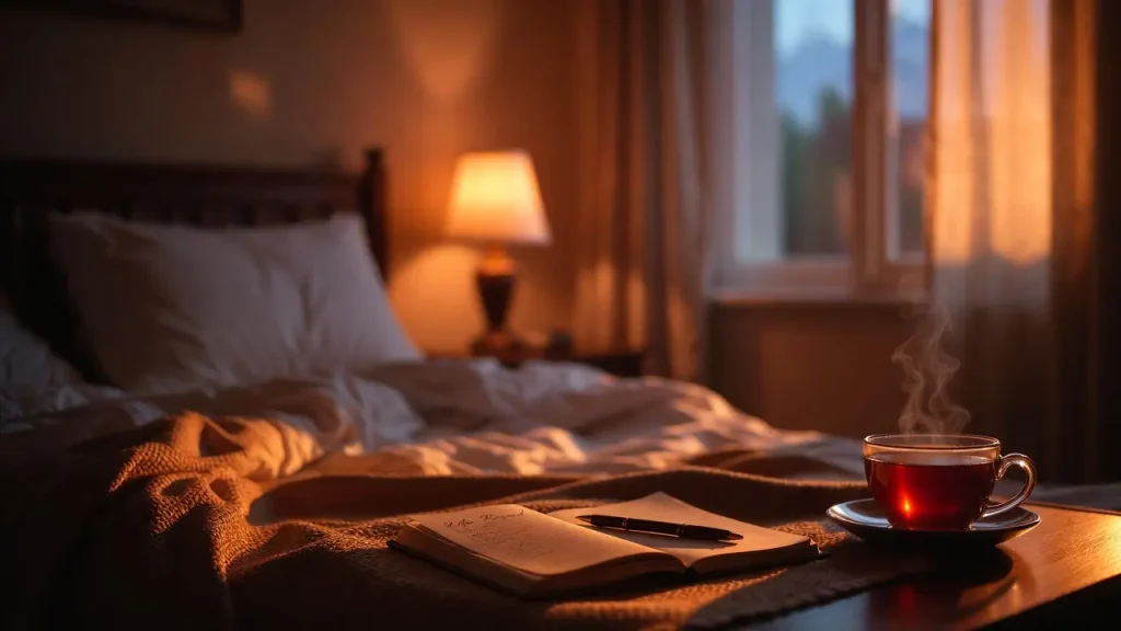 Cozy bedroom setup for optimal sleep hygiene tips and better rest.