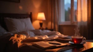 Cozy bedroom setup for optimal sleep hygiene tips and better rest.