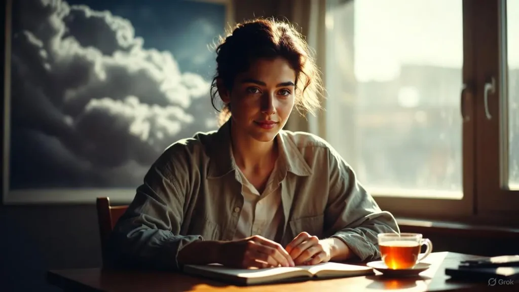 A focused woman working at a clean desk, illustrating how multitasking kills productivity.