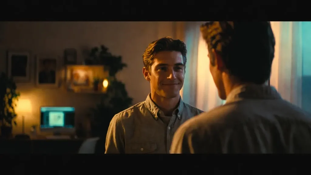 Person looking in mirror representing imposter syndrome and self reflection.