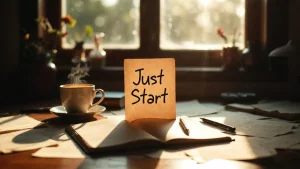 Cozy desk setup with a planner illustrating the 2-Minute Rule to stop procrastinating.